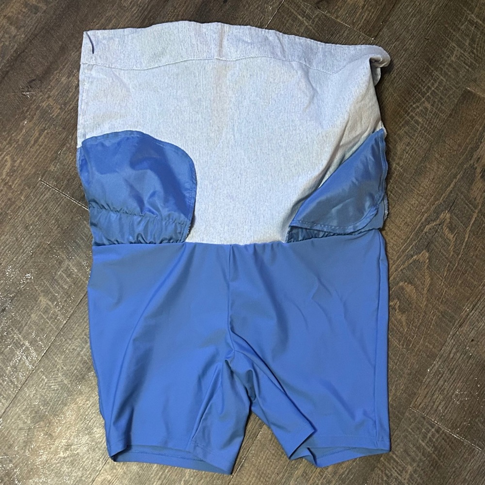 SC & Co Athletic Skort Light Blue Heathered Tummy Control Stretch Pockets Medium - Picture 5 of 7